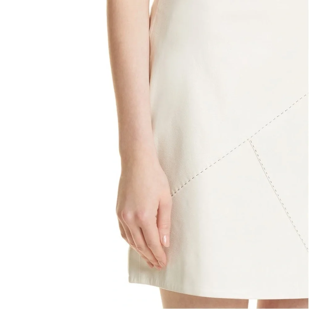 By Malene Birger Pascalles Stitched Leather Pencil Skirt Cream White Sz 34